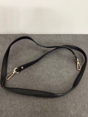 Black Leather Crossbody Strap with Gold Hardware Coach